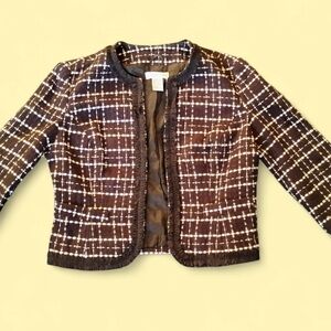 Newport News Black Plaid Women's Blazer WITH POCKETS